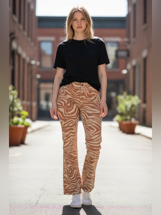 We The Free Pants - Free People We The Free Swirl Print Flare Pants Boho Western Size 26